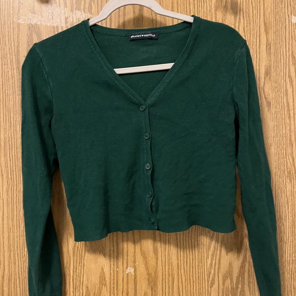 Brandy Melville Women's Green Cardigan